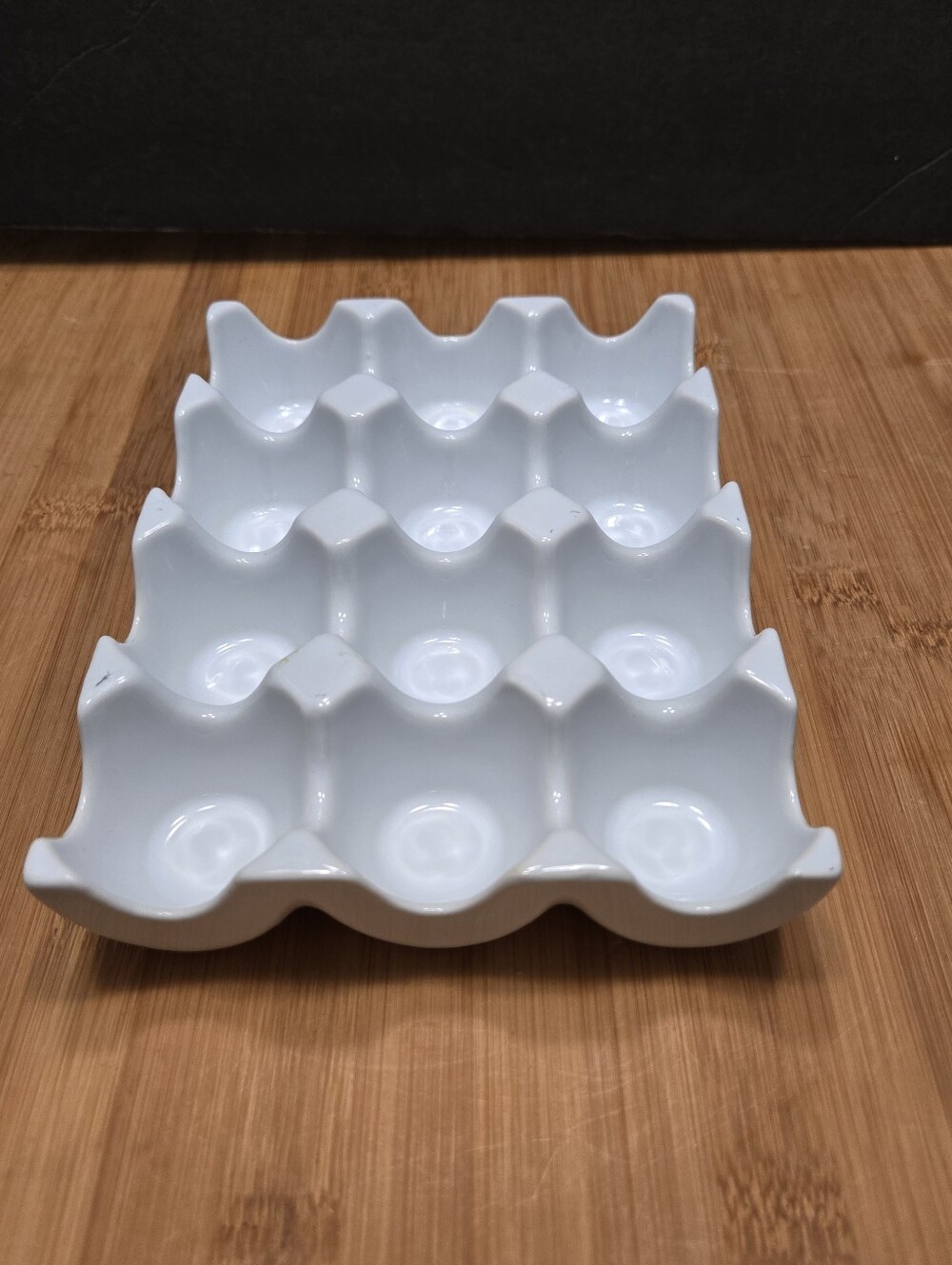 White Ceramic Egg Crate  12 Tray Holder Easter Egg Tray Large multipurpose